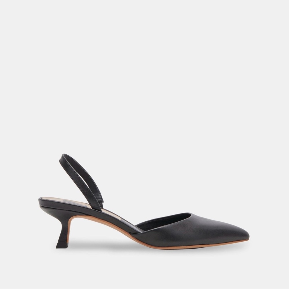 Dolce Vita Corsa Wide Heel - Black Leather, Size 9 Wide